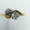 18ct Gold & Platinum 0.50ct Diamond Toi et Moi Ring 750 Size Q 