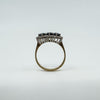 Vintage 9ct Gold 1.14ct Diamond & Sapphire Trilogy Ring Size K - L (London 1989)
