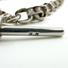 Antique Sterling Silver Chunky Fancy Link 15.5” Albert Chain & T-Bar 925