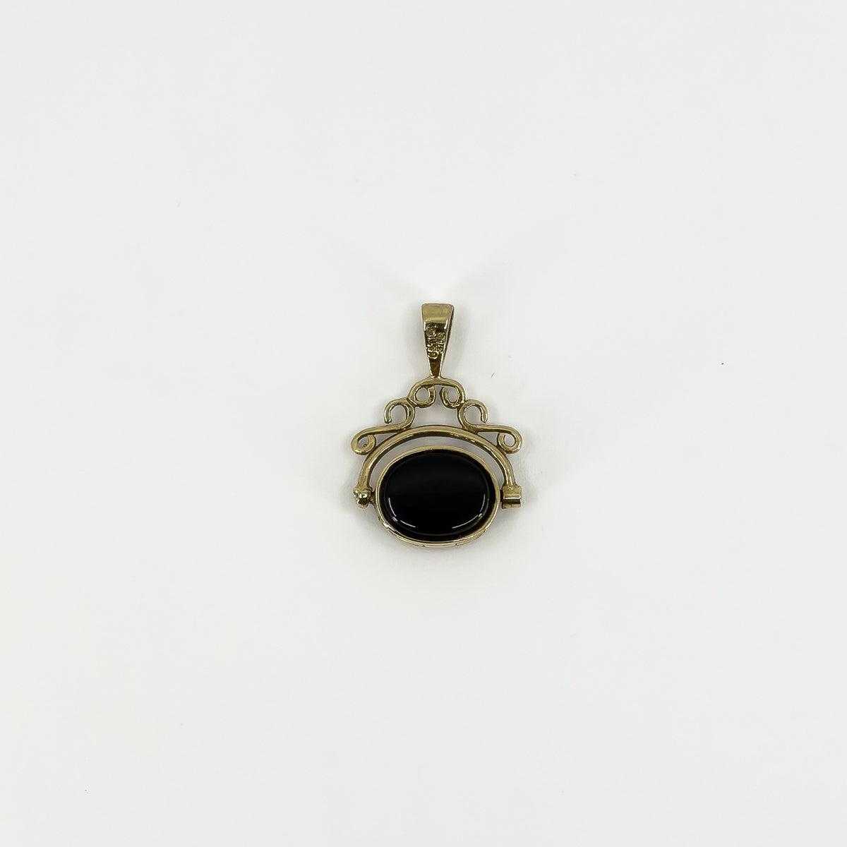 Vintage 9ct Gold Double Sided Black Onyx & Carnelian Fob 375
