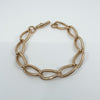Antique Chunky 9ct Rose Gold Oval Links 8” Bracelet 23g