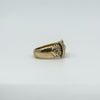 Vintage Chunky 9ct Gold Floral Engraved Buckle Ring 375 Size O 6.2g