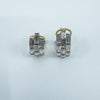 18ct Gold Rectangular CZ Baguette Lever Back Earrings 750
