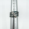 Sterling Silver Blue & White Diamond Eternity Band Ring Size L