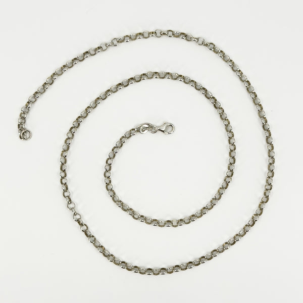 Vintage Sterling Silver 23” Rolo Links Chain / Necklace 925