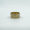 Vintage 9ct Gold Wide Chevron Engraved Full Band Ring 375 Size L (London 1972)