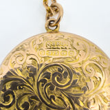 Large Antique 9ct Rose Gold Photo Locket & 19" Chain 375 (Birm 1886)