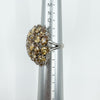 Huge Sterling Silver Citrine & CZ Cocktail Ring Size Q - R 