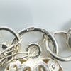 Chunky Sterling Silver Engraved Floral Links Bracelet & Heart Padlock 925 41g 