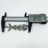 Large Vintage Articulated Skeleton Fish Turquoise Pendant 925