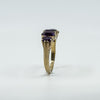 Chunky Vintage 9ct Gold 2.65ct Amethyst 5 Stone Ring Size Q 