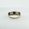 Vintage 9ct Gold 5 Stone Diamond & Sapphire Ring Size M (Sheffield 1978)