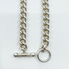 Chunky Sterling Silver 18.5” Curb Chain & T-Bar Toggle Pendant 925 Heavy 144g 