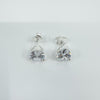 New Sterling Silver 5ct CZ Pear Cut Solitaire Stud Earrings 925