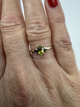 9ct Yellow Gold 0.40ct Peridot Solitaire Ring 375 Size L Engagement Stacking