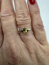9ct Yellow Gold 0.40ct Peridot Solitaire Ring 375 Size L Engagement Stacking
