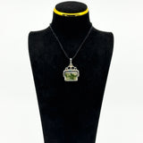 Large Vintage Green Moss Agate & Black Onyx Fob 925 by David Scott Walker