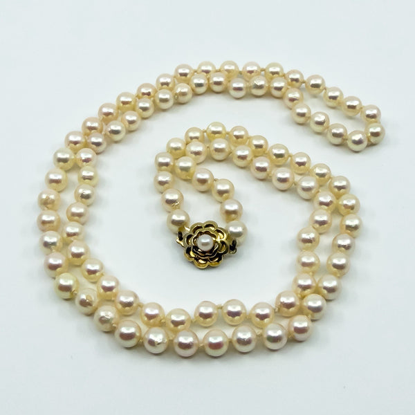 Vintage 9ct Gold Cultured Pearl 28.5” Long Necklace 375