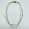 Vintage 9ct Gold Cultured Double Row Pearl 17” Necklace 375