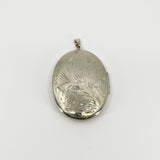 Large Vintage Sterling Silver Oval Floral Engraved Locket 925