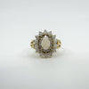 Vintage 9ct Gold Opal & Diamond Cluster Ring Size