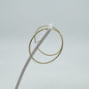 Large Skinny Gold Plated Hoop Earrings in Sterling Silver 925