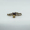 Vintage 9ct Gold 1ct Purple Amethyst & Pearl Lavalier Pendant Art Nouveau 375