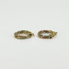 Vintage 9ct Gold Tri Coloured Twisted Hoop Earrings 375