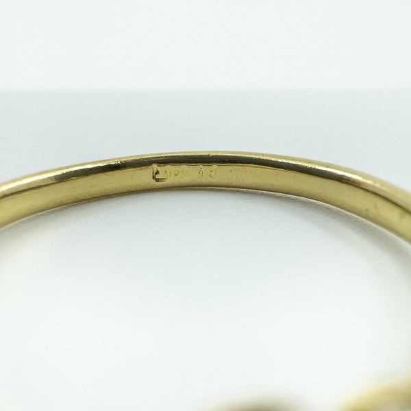 Antique 18ct Gold Sapphire & Old Cut Diamond Trilogy Ring 750 Size P