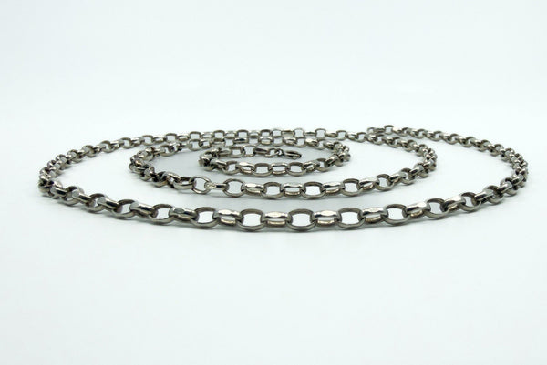 Vintage Sterling Silver 30.5” Belcher Links Chain / Necklace 925