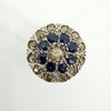 Antique Edwardian 14ct Gold Rose Cut Diamond & Sapphire Bombe Ring 585 Size O P