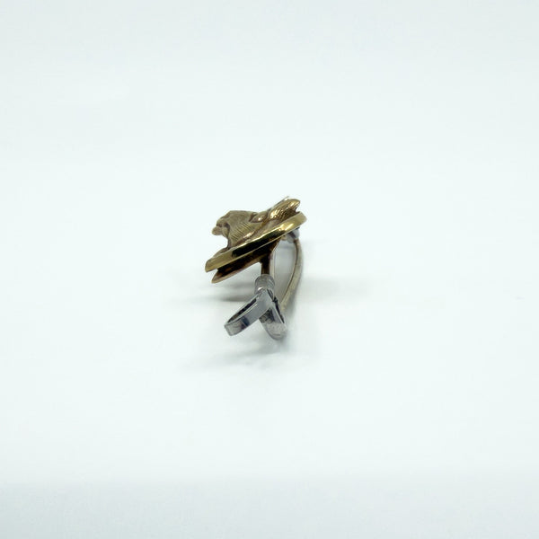 Vintage 9ct Gold Riding Crop Lucky Horseshoe Horse Bar Brooch 375