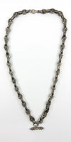 Vintage Sterling Silver Chunky Fancy Link Engraved 25” Chain & T-Bar 925 135g