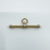 Vintage 9ct Gold Twisted T-Bar Pendant / Charm 375
