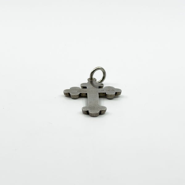 Antique Victorian Sterling Silver Engraved Christian Cross Pendant 925 (1900)