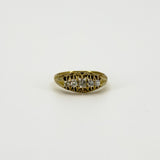 Antique 18ct Gold 0.32ct Diamond Boat Ring 750 Size N (Birm 1914)