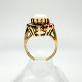 Huge Vintage 9ct Gold Opal & Ruby Ring ( approximately 3ct Total Gems )