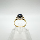 Vintage 9ct Gold Sapphire & Diamond Engagement Stacking Ring Size I - J