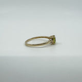 9ct Yellow Gold 0.40ct Peridot Solitaire Ring 375 Size L Engagement Stacking