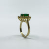 14ct Gold 1.77ct Emerald & Diamond Cluster Ring 585 Size N Engagement Stacking