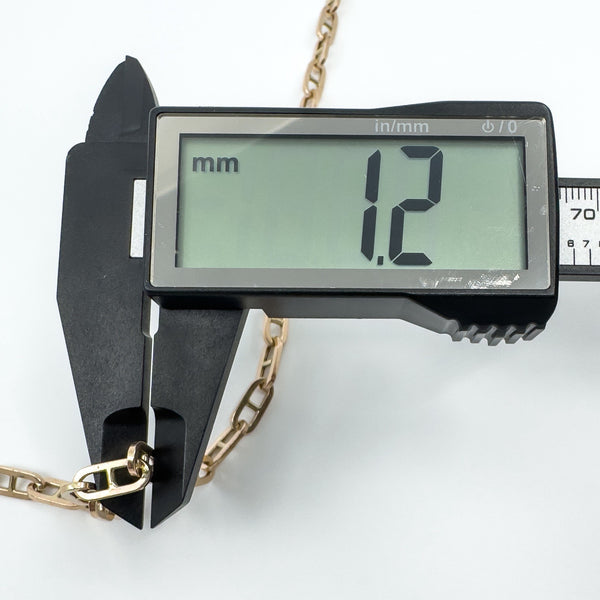 Vintage 9ct Rose Gold Mariner Link 32.5" Chain / Necklace 375 (1976) 21g