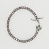 Sterling Silver 12ct Pink & White CZ Tennis 8 "Bracelet 925