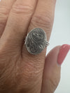 Vintage Sterling Silver Engraved Secret Locket Ring 925 Size P