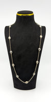 Vintage Sterling Silver Unusal Fancy Link Pebble 28.5" Necklace / Chain 925