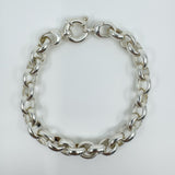 Sterling Silver Chunky Oval Belcher Chain 9.5” Bracelet Unisex 50g