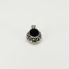 Chunky Vintage Sterling Silver Oval Black Onyx Engraved Locket 925