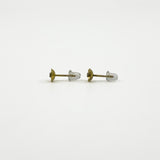 Vintage 9ct Gold Tiny Diamond Solitaire Stud Earrings 375 (1978)