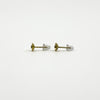 Vintage 9ct Gold Tiny Diamond Solitaire Stud Earrings 375 (1978)