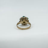 Antique 14ct Gold Pearl & Turquoise Ring Size L 
