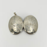 Large Vintage Sterling Silver Oval Floral Engraved Locket 925
